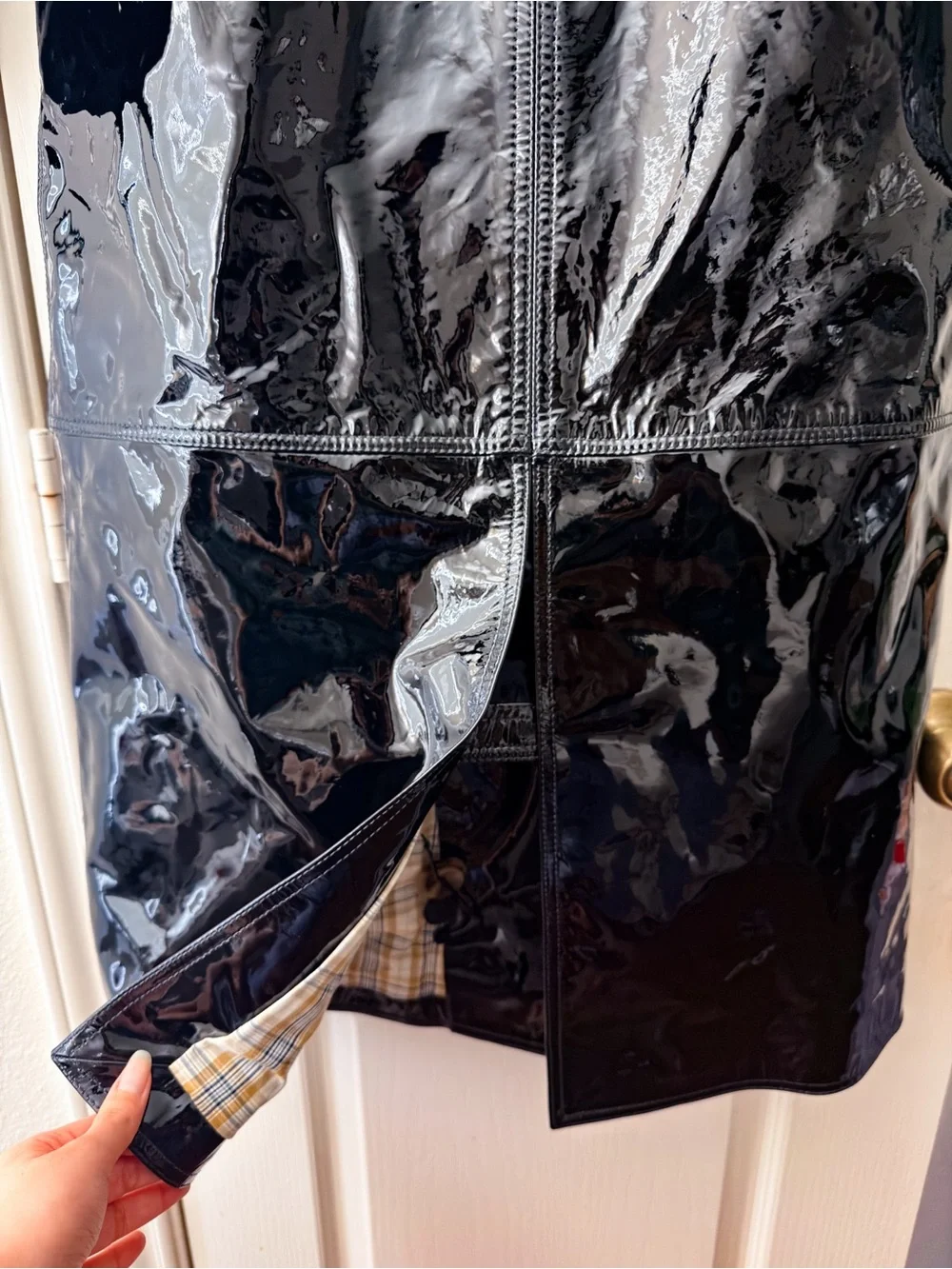 Tory‎ Burch Patent Leather Trench Coat Belted Black 0 NWT